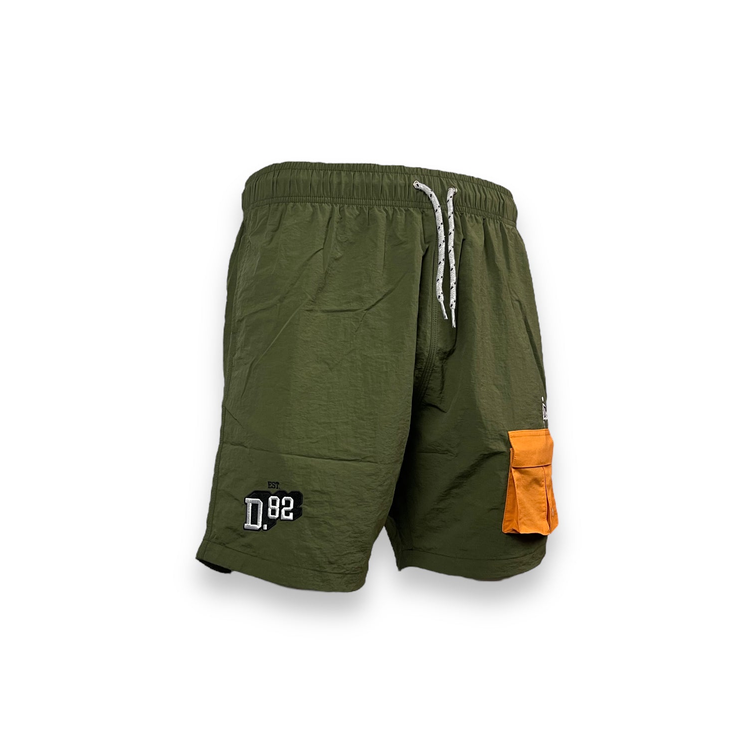 DLAB Hybrid Shorts Olive Green Orange Pocket