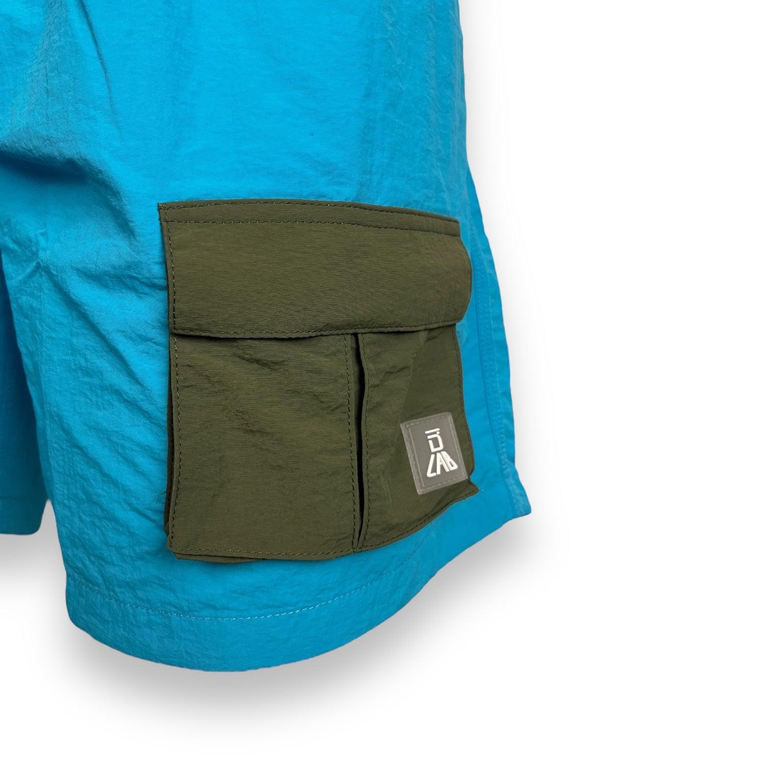 DLAB Hybrid Shorts Blue with Dark Green Pocket