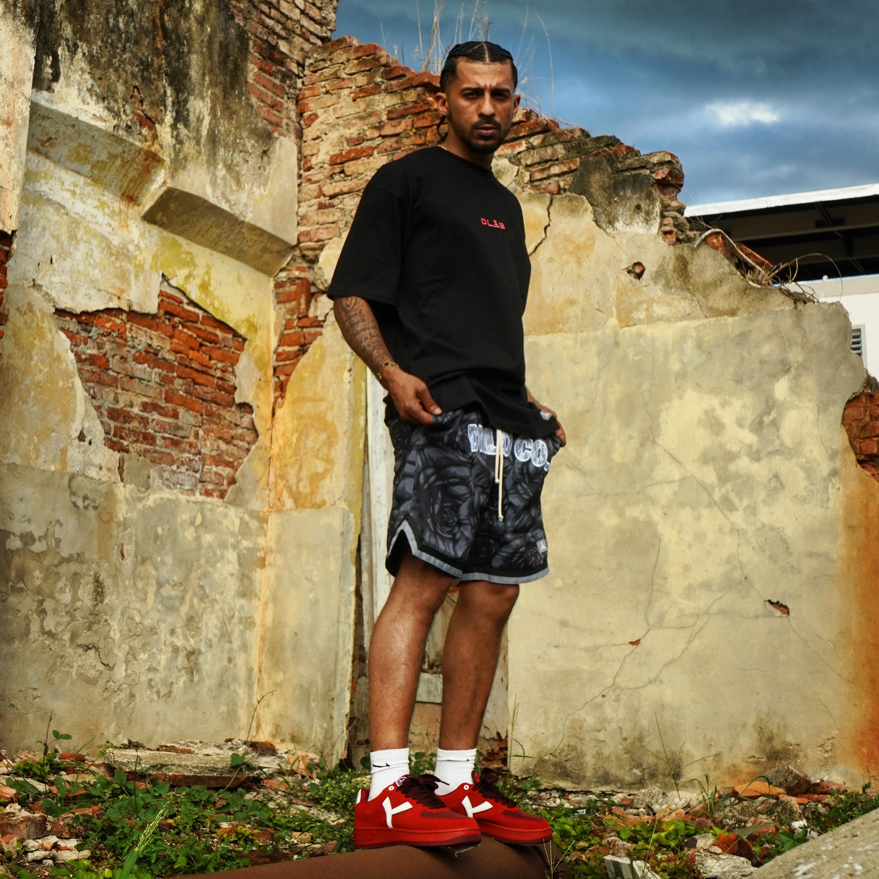 DLAB “ Black Roses” Basketball Mesh Shorts
