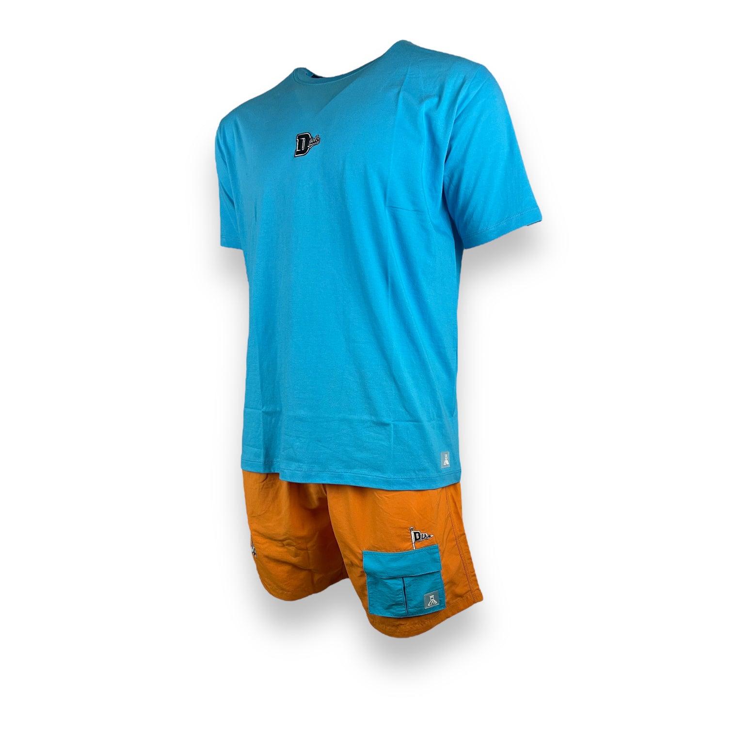 DLAB Hybrid Shorts Orange Blue Pocket￼￼