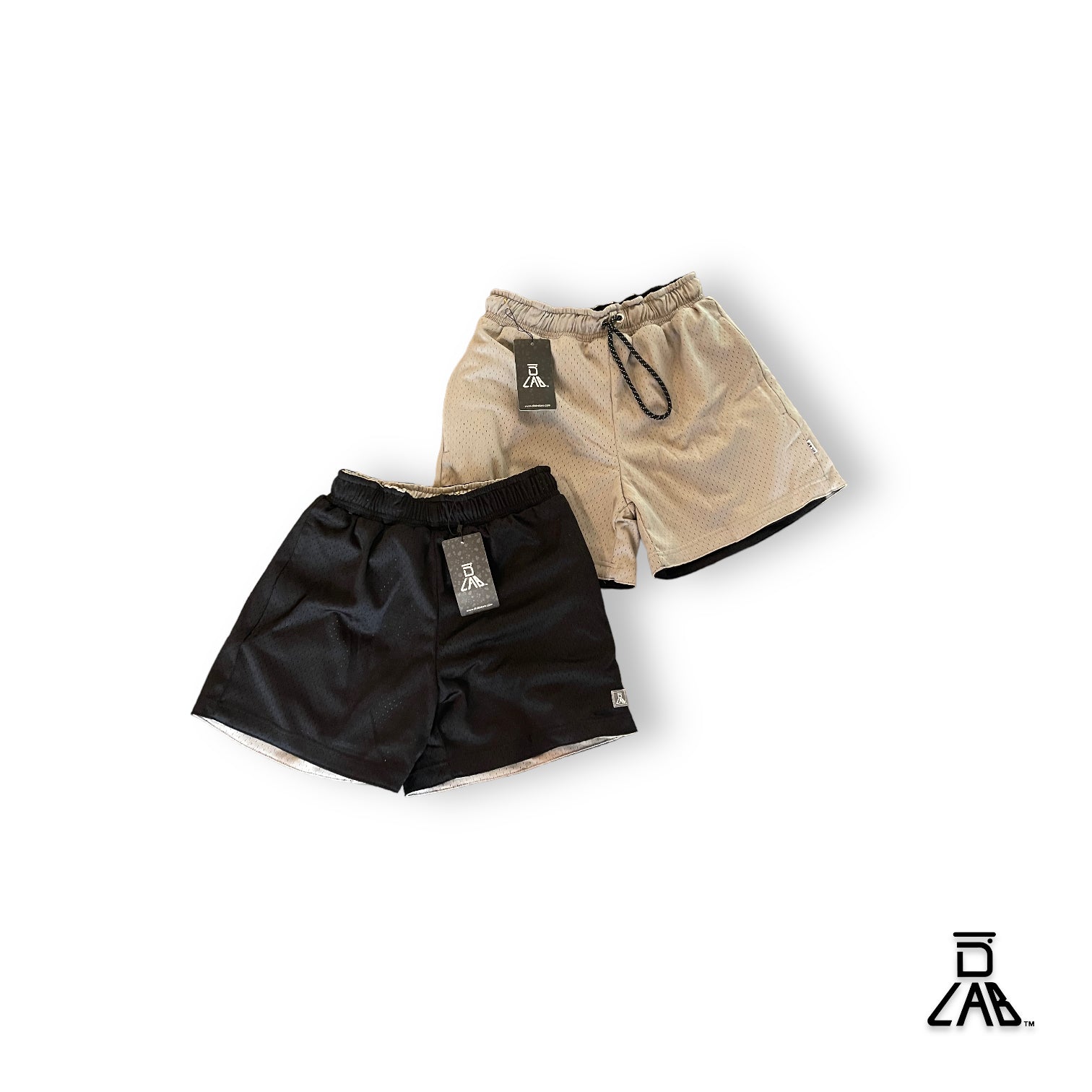 DLAB Men's Mesh Reversible Shorts (BLACK/GREY)