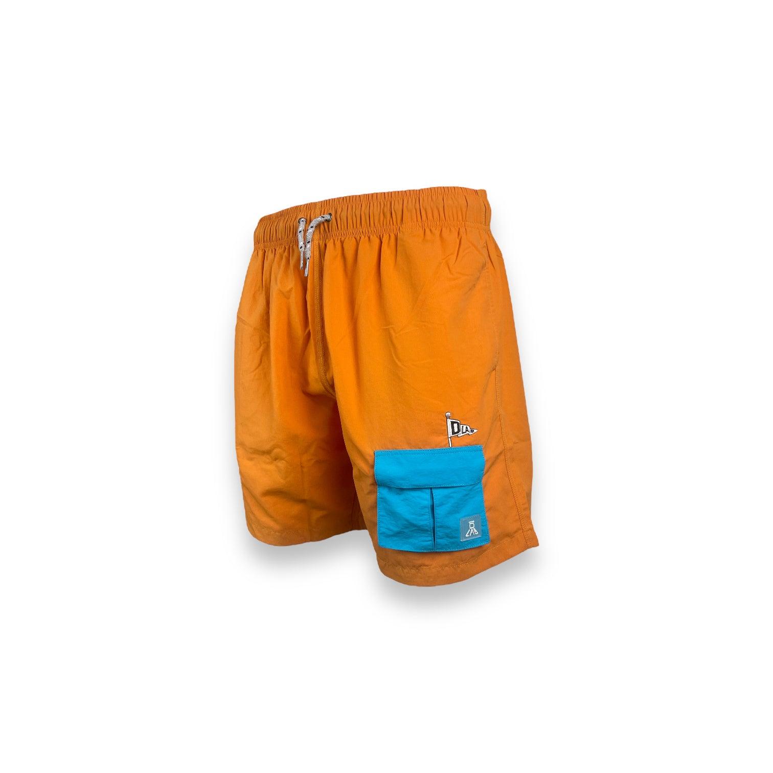 DLAB Hybrid Shorts Orange Blue Pocket￼￼