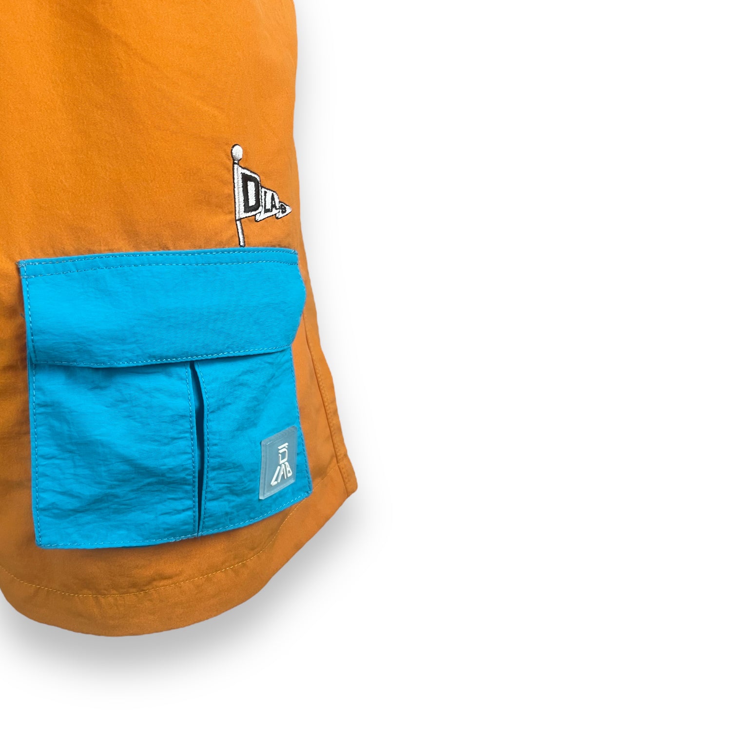 DLAB Hybrid Shorts Orange Blue Pocket￼￼