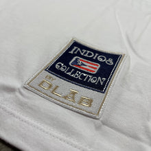 Load image into Gallery viewer, DLAB X INDIOS 3/4 TEE (Blanca/Mangas Azul Cielo)
